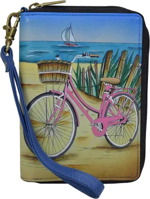 Anna by Anuschka Women's Hand-Painted Genuine Leather Passport Organizer Wristlet