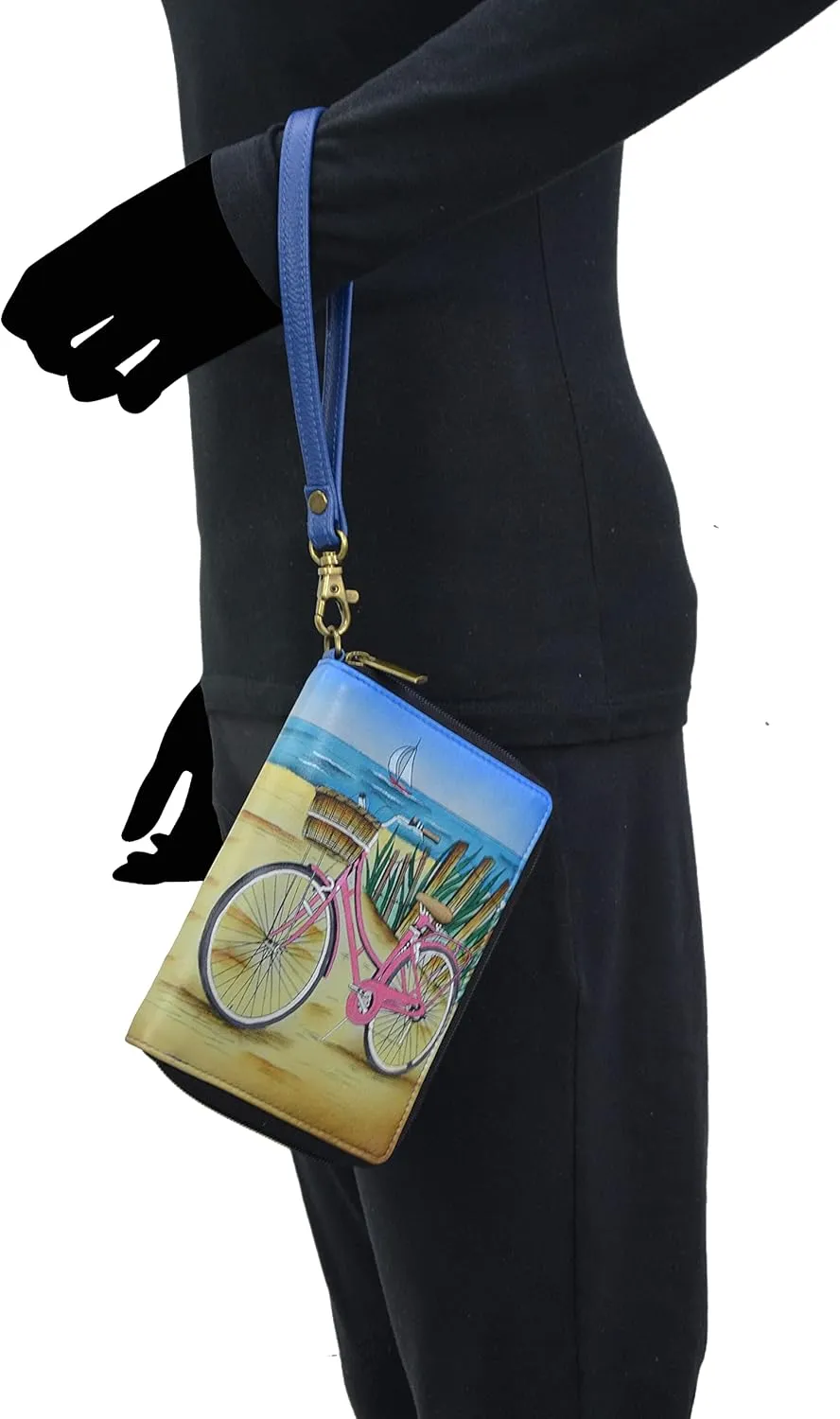 Anna by Anuschka Women's Hand-Painted Genuine Leather Passport Organizer Wristlet