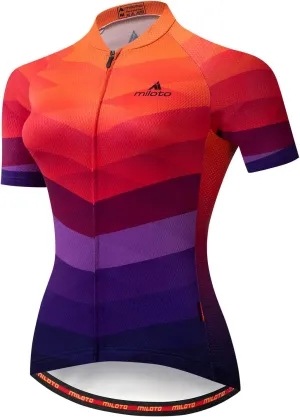 Aogda Cycling Jerseys Women Bike Tops Bicycle Shirts Ladies Biking Clothing