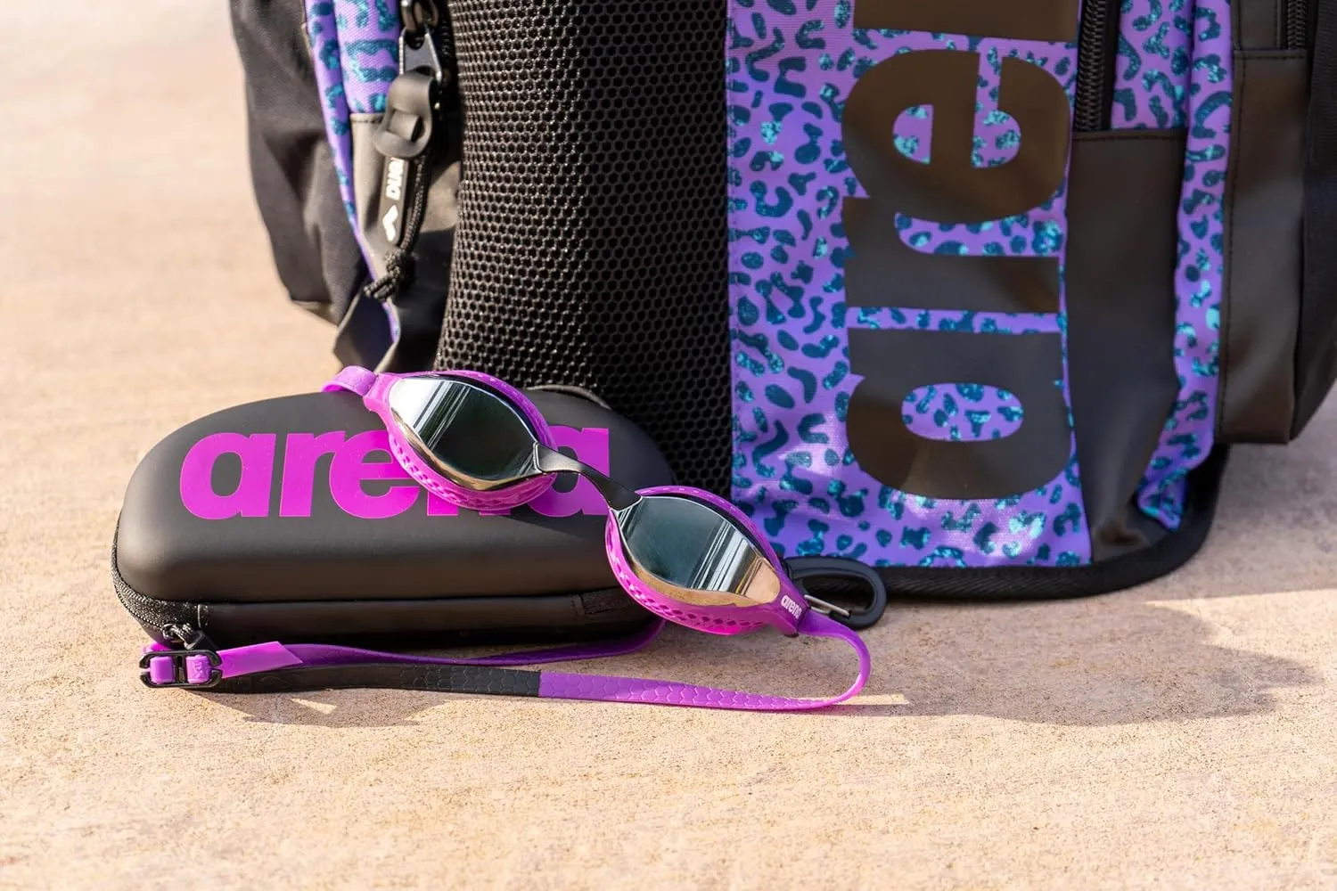Arena Unisex Swim Goggle Case For Swimming Goggles, Protective Hardcover Carrying Case With Clip, Multiple Colors