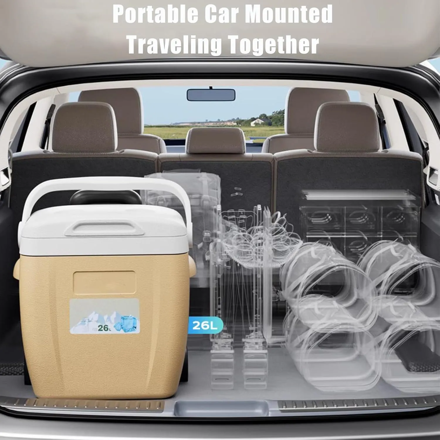Automotive Camping Coolers for Land Rover Defender/Discovery/Range Rover, Leak-Resistant Outdoor Hard Cooler Portable Insulated Cooler for Travel, Camping, Picnic,A Small