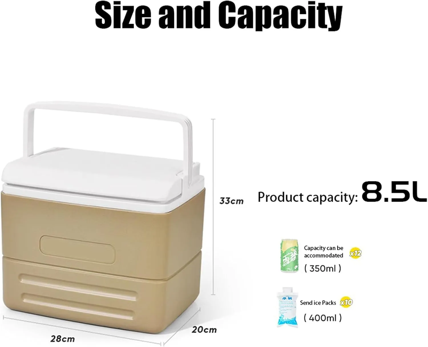 Automotive Camping Coolers for Land Rover Defender/Discovery/Range Rover, Leak-Resistant Outdoor Hard Cooler Portable Insulated Cooler for Travel, Camping, Picnic,A Small