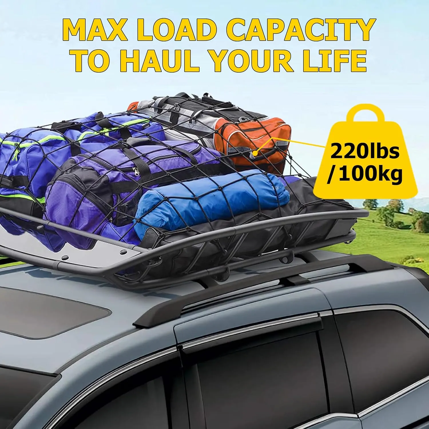 AUXMART Roof Rack Cross Bars fits for Chevrolet Chevy Trax 2RS ACTIV LT 2023 2024 2025 with Side Roof Rails 220lbs Adjustable Aluminum Crossbars Compatible with Roof Boxes Bags Kayak Bicycle Rooftop