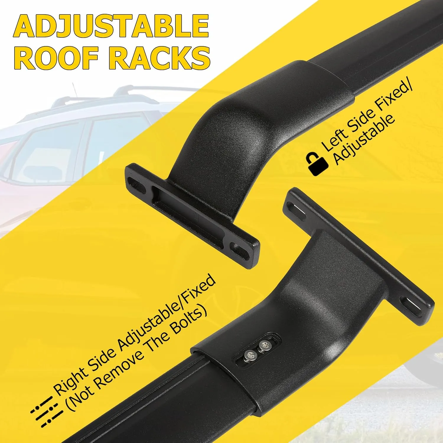 AUXMART Roof Rack Cross Bars fits for Chevrolet Chevy Trax 2RS ACTIV LT 2023 2024 2025 with Side Roof Rails 220lbs Adjustable Aluminum Crossbars Compatible with Roof Boxes Bags Kayak Bicycle Rooftop