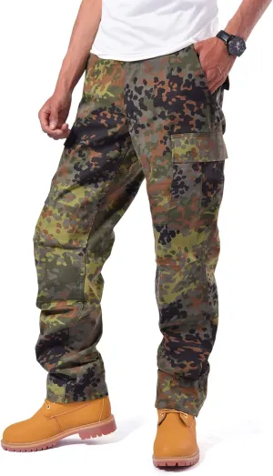 BACKBONE Mens Casual Street Fashion Camo Cargo Pants Army Combat Military BDU Pants Work Hunt Pants