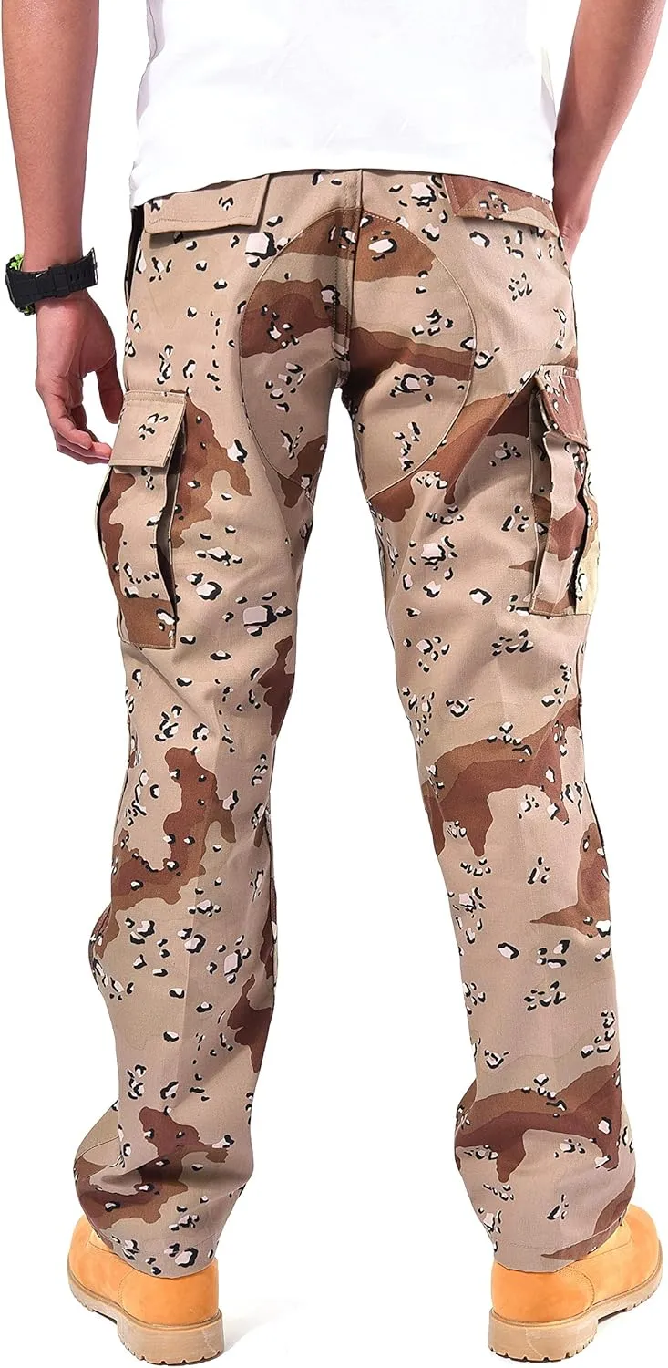 BACKBONE Mens Casual Street Fashion Camo Cargo Pants Army Combat Military BDU Pants Work Hunt Pants