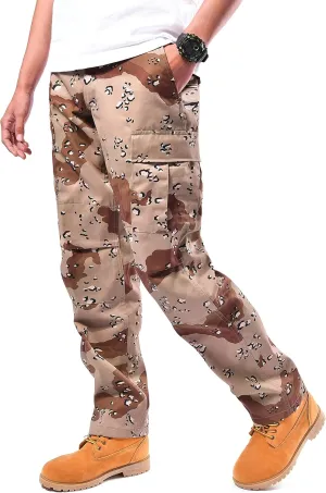 BACKBONE Mens Casual Street Fashion Camo Cargo Pants Army Combat Military BDU Pants Work Hunt Pants