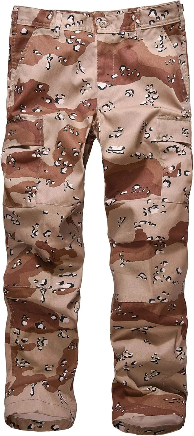 BACKBONE Mens Casual Street Fashion Camo Cargo Pants Army Combat Military BDU Pants Work Hunt Pants