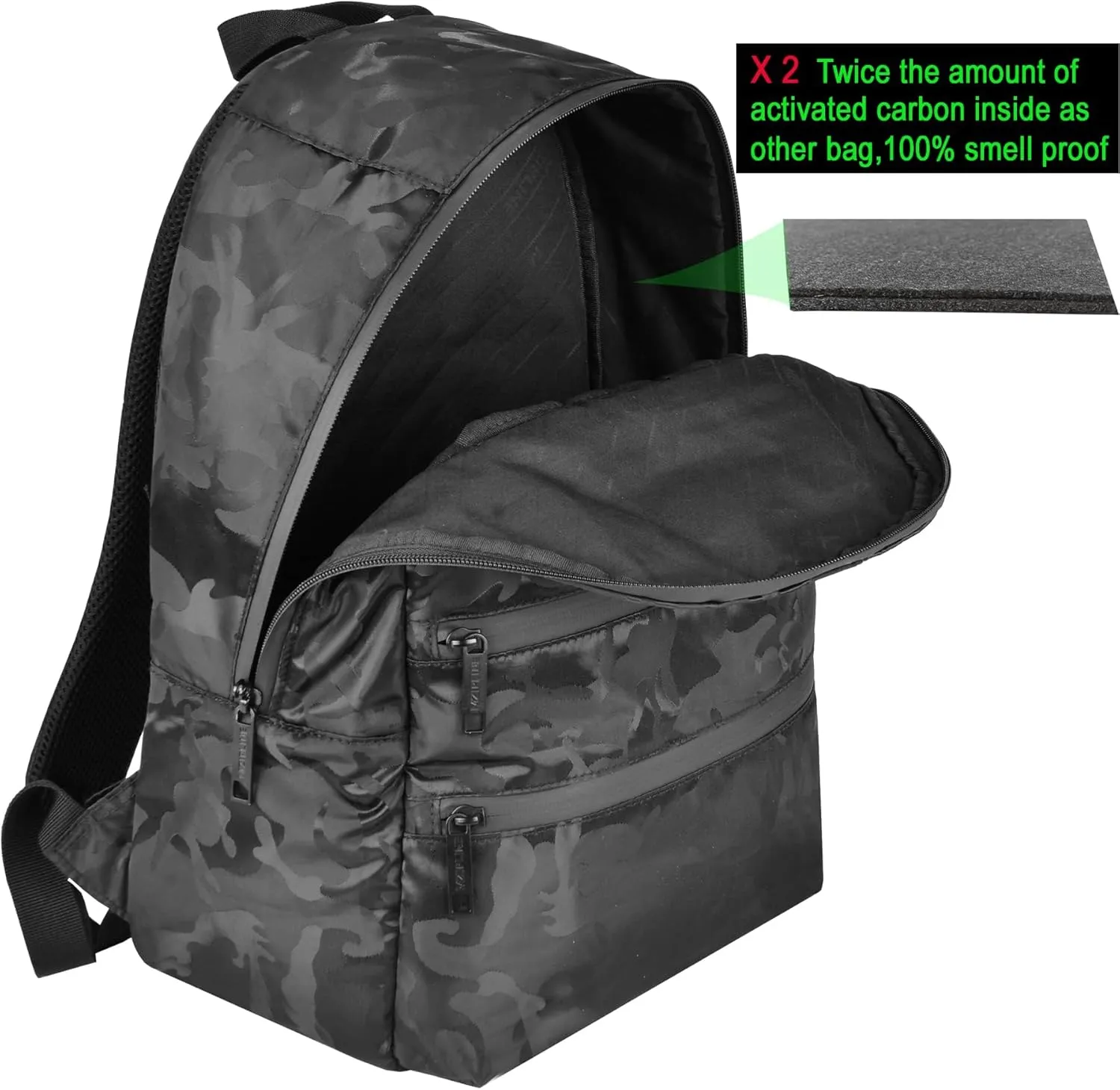 Backpack Bag With TSA Lock & Key-Smell Proof-Water Resistant Laptop Daypack Travel bags for Men & Women Travel (Camouflage Black)