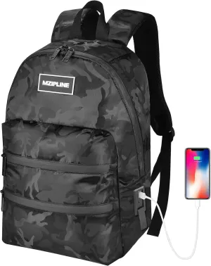Backpack Bag With TSA Lock & Key-Smell Proof-Water Resistant Laptop Daypack Travel bags for Men & Women Travel (Camouflage Black)