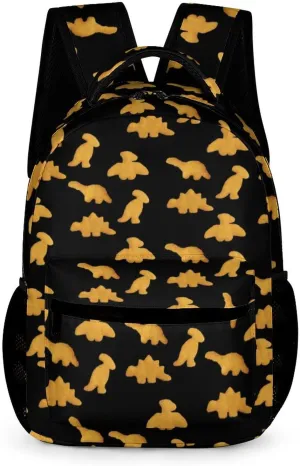 Backpack Cute Dinosaur Chicken Nuggets Pattern Laptop Backpack Casual Daypack Cute Travel Backpack for Women Men