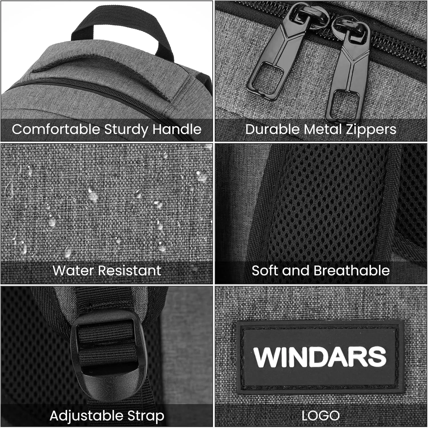 Backpack for Men and Women, School Backpacks for Teens Boys, 17.3 Inch Large College Bookbag Durable Computer Laptop Bag with USB Charger Port for Business Work Travel, Dark Gray