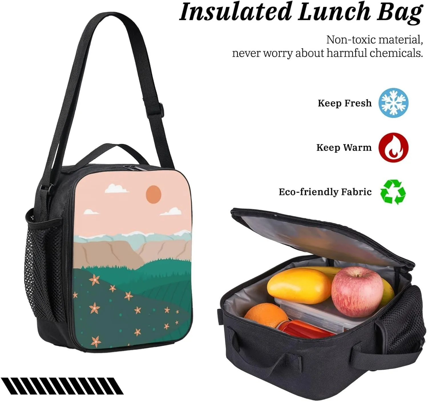 Backpack Lunch Box and Bag 3PCS Large Capacity Travel Backpack Suitable Work Outdoor Sport for Woman Man Sun08
