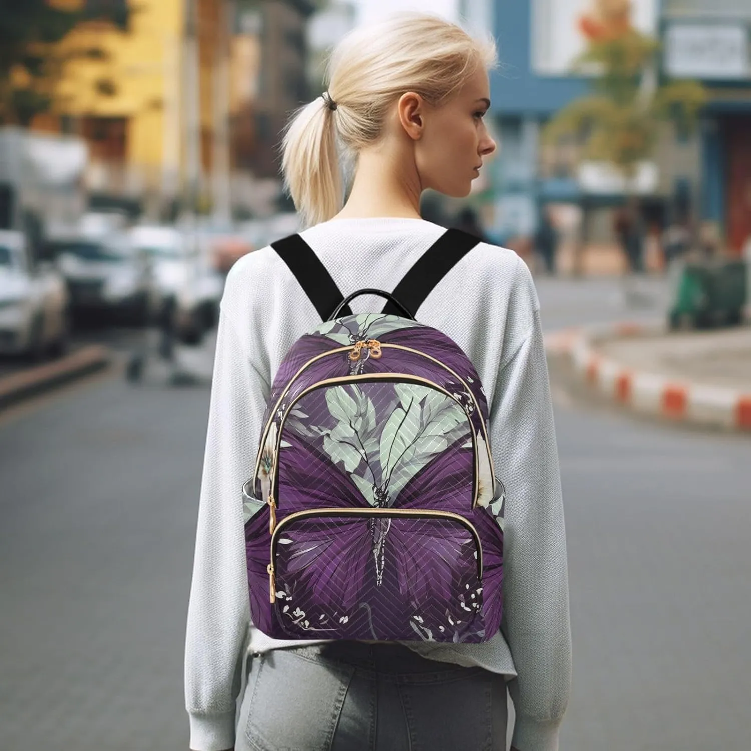 Backpack Purse for Women Funny Classic Bag Backpack Retro Fashion Large Capacity Backpack Funny Present for Women Men (Medium Pattren 2)
