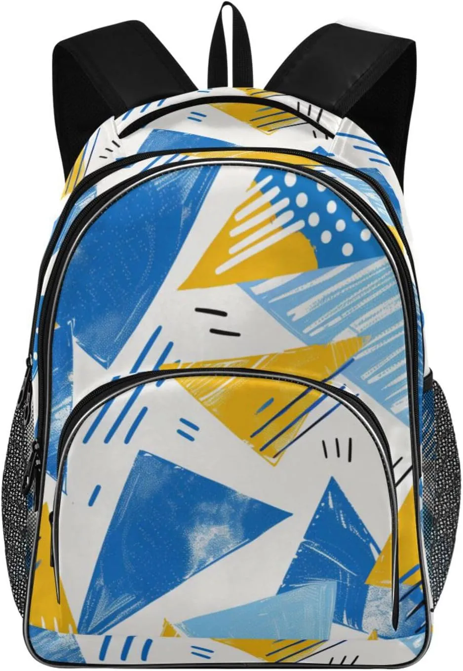 Backpacks 22L Three Layer Arc Book Bag Lightweight for Travel Camping Hiking Rucksack Daypack Kids & Adults Blue Triangles