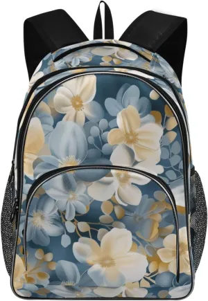 Backpacks 22L Three Layer Arc Book Bag Lightweight for Travel Camping Hiking Rucksack Daypack Kids & Adults Mustard Yellow Flowers