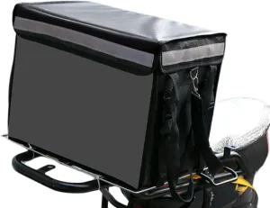 bangminda Insulated Food Delivery Bag for E-bikes/Scooters/Motorcycles, Pizza Delivery Bag with Fixed Base and Internal Frame Commercial Insulated Food Delivery Bag w/Divider/Cup Holder L-11.8" 32L