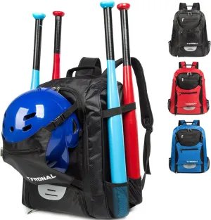 Baseball Bag - Baseball Backpack with Shoes Compartment for Adults,Large Capacity Baseball Bags Holds 4 Tee Ball Bats, Helmet, Gloves and Cleats.