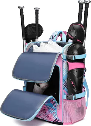 Baseball Softball Catchers Gear Bag for Helmet Chest Protector Leg Guards Cleats Large Baseball Softball Bat Backpack for Boys Girls Catchers Equipment Bag for Youth Adult