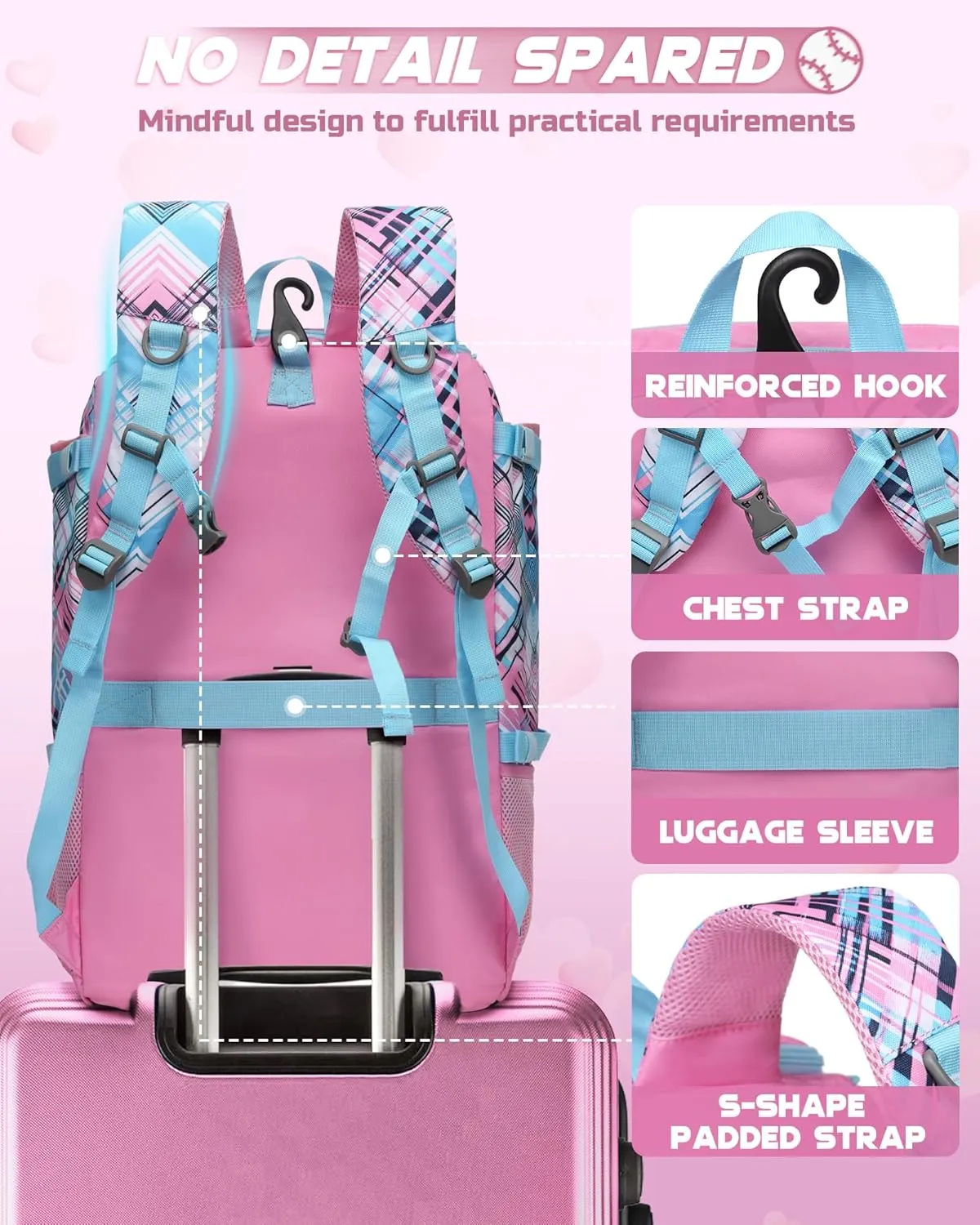 Baseball Softball Catchers Gear Bag for Helmet Chest Protector Leg Guards Cleats Large Baseball Softball Bat Backpack for Boys Girls Catchers Equipment Bag for Youth Adult