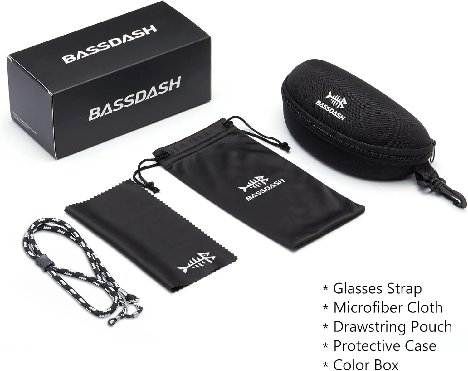 BASSDASH Polarized Sports Sunglasses for Men Women Fishing Driving Hiking UV400 with Lightweight TPX Unbreakable Frame