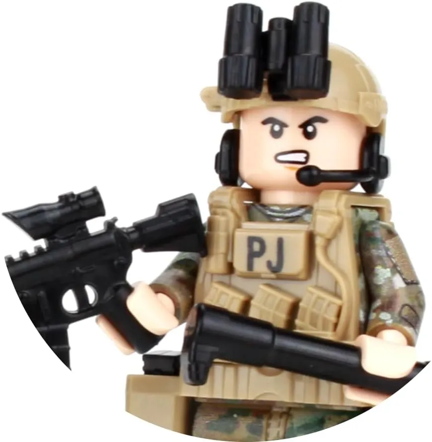 Battle Brick1.6 Inches Tall U.S. Air Force Pararescue PJ OCP Custom Minifigure | Collectible Genuine Military Minifig | Printed Camo | Gear Made in The USA | Great Gift for Ages 10  to Adult AFOL
