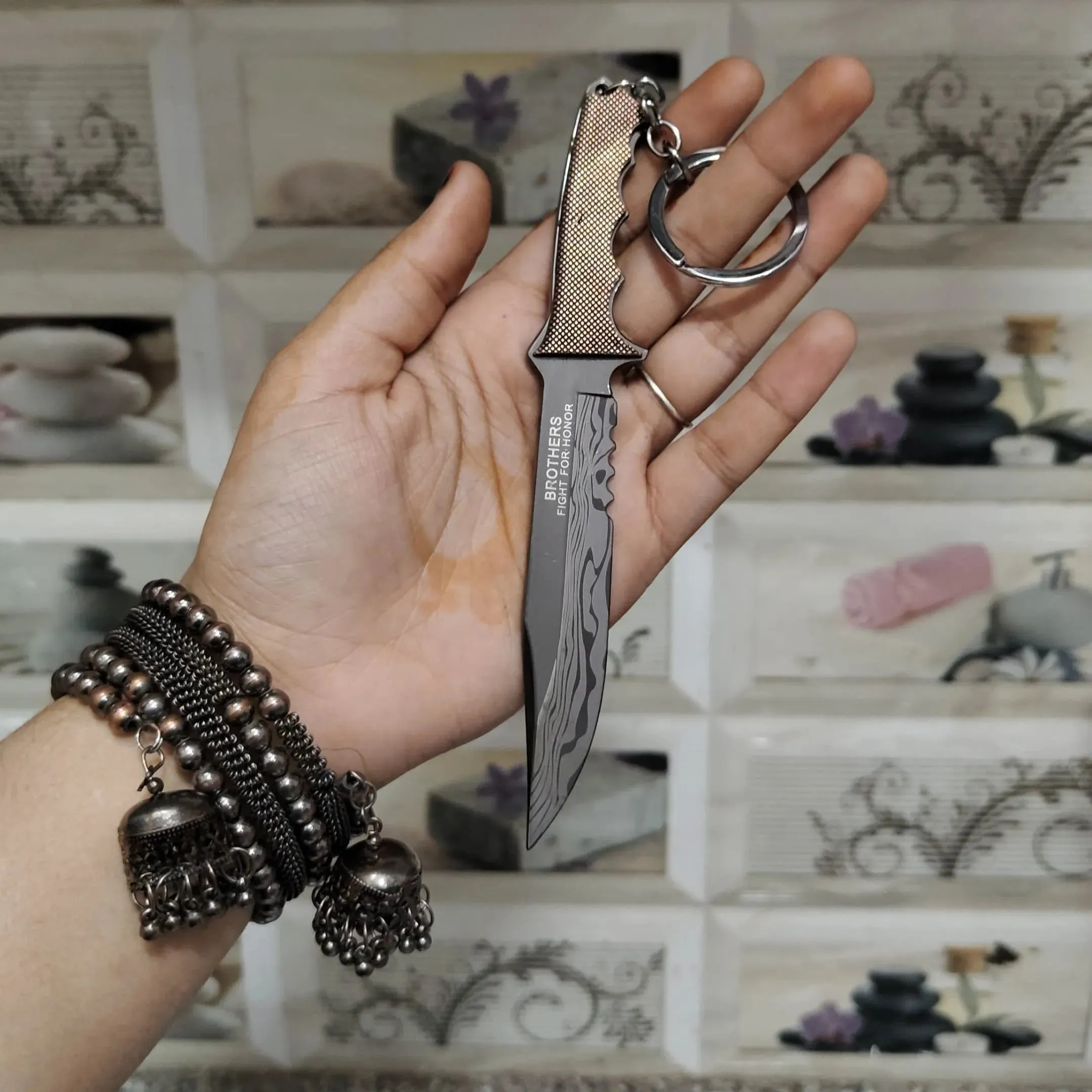 Battle Ready Knife Keychain