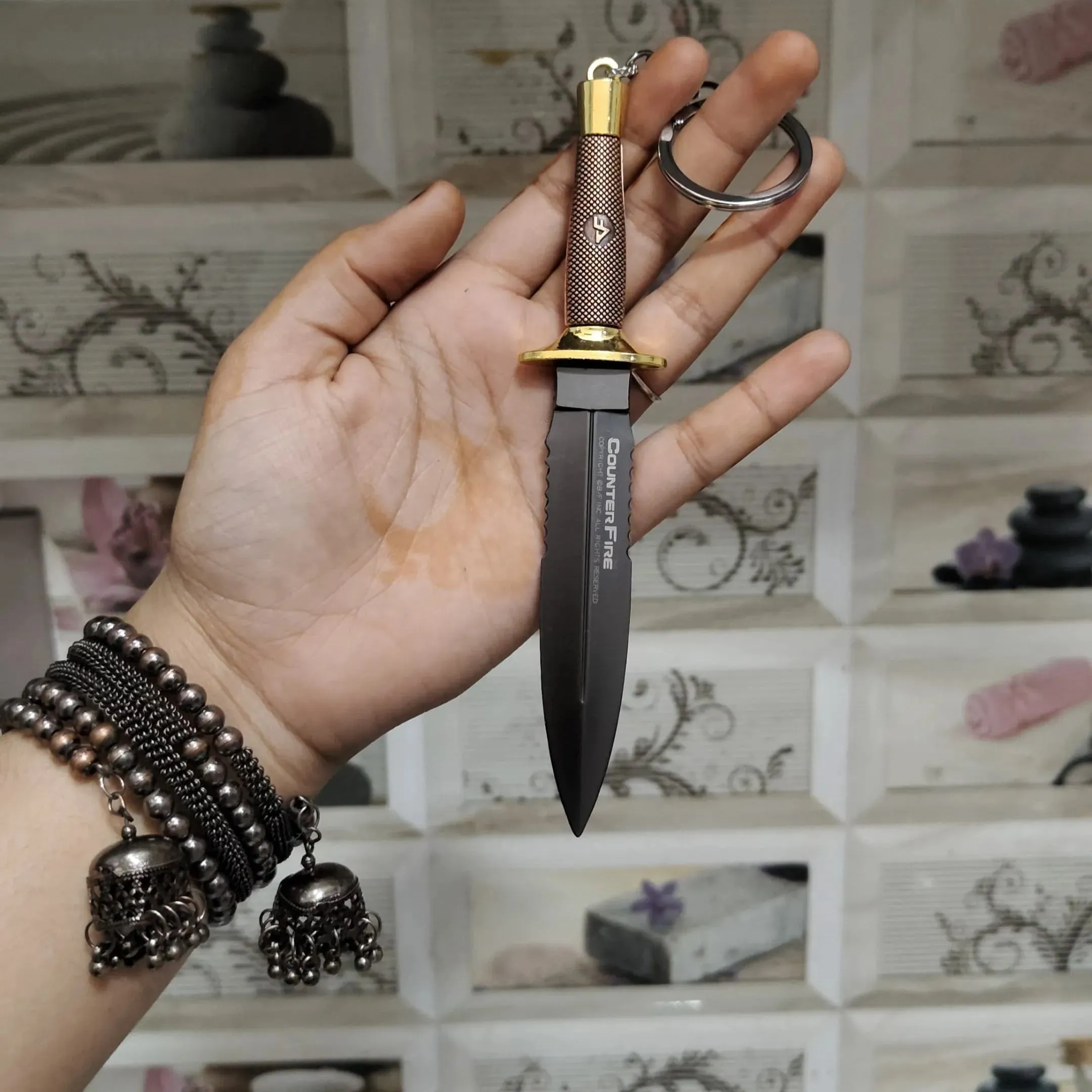 Battle Ready Knife Keychain