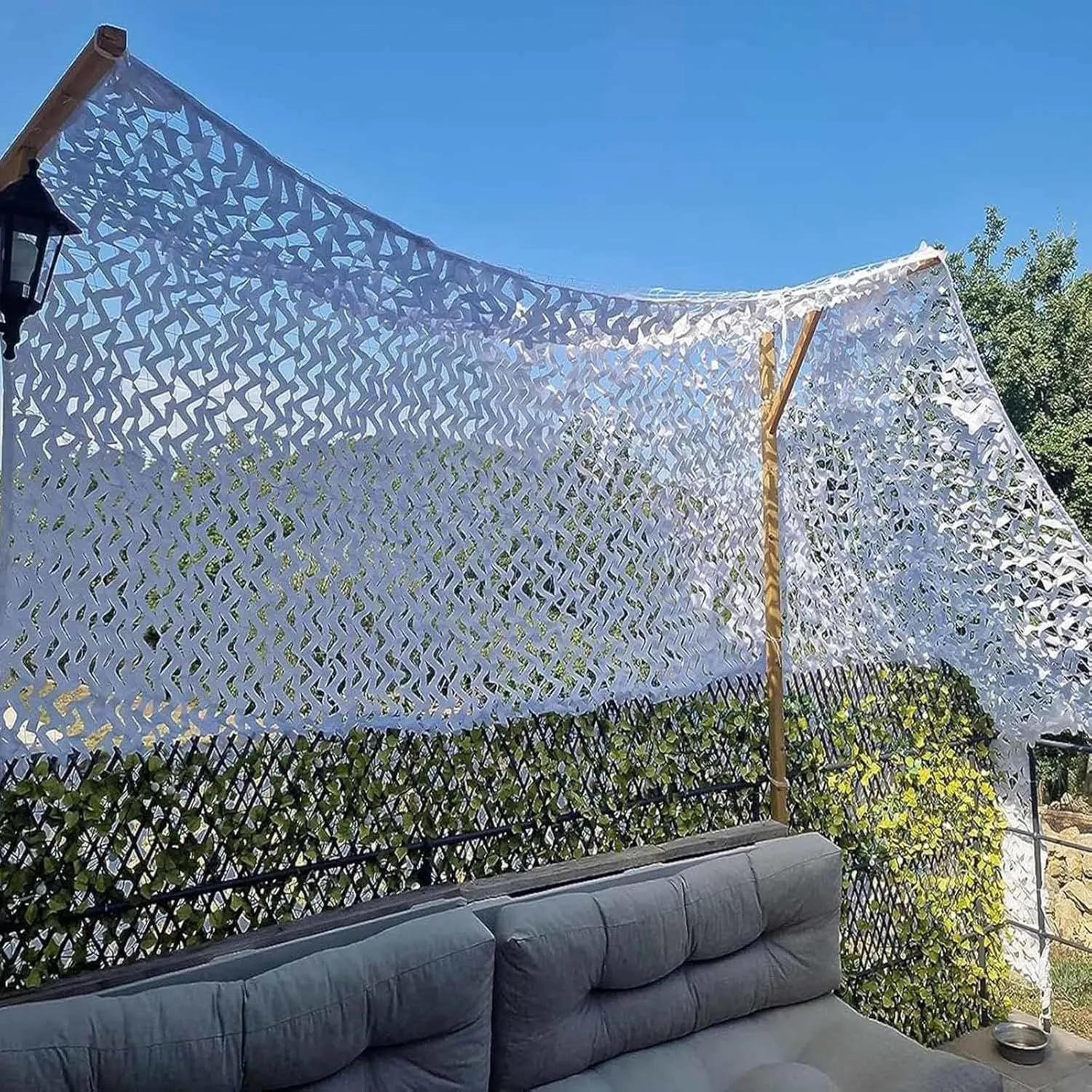 Beige Reinforce Camouflage Net,Decoration Camo Net for Party Decoration,Garden Sunscreen Nets,150D Oxford Fabric Customizable,Breathable/Anti-UV(2x7m(6.6x23ft))