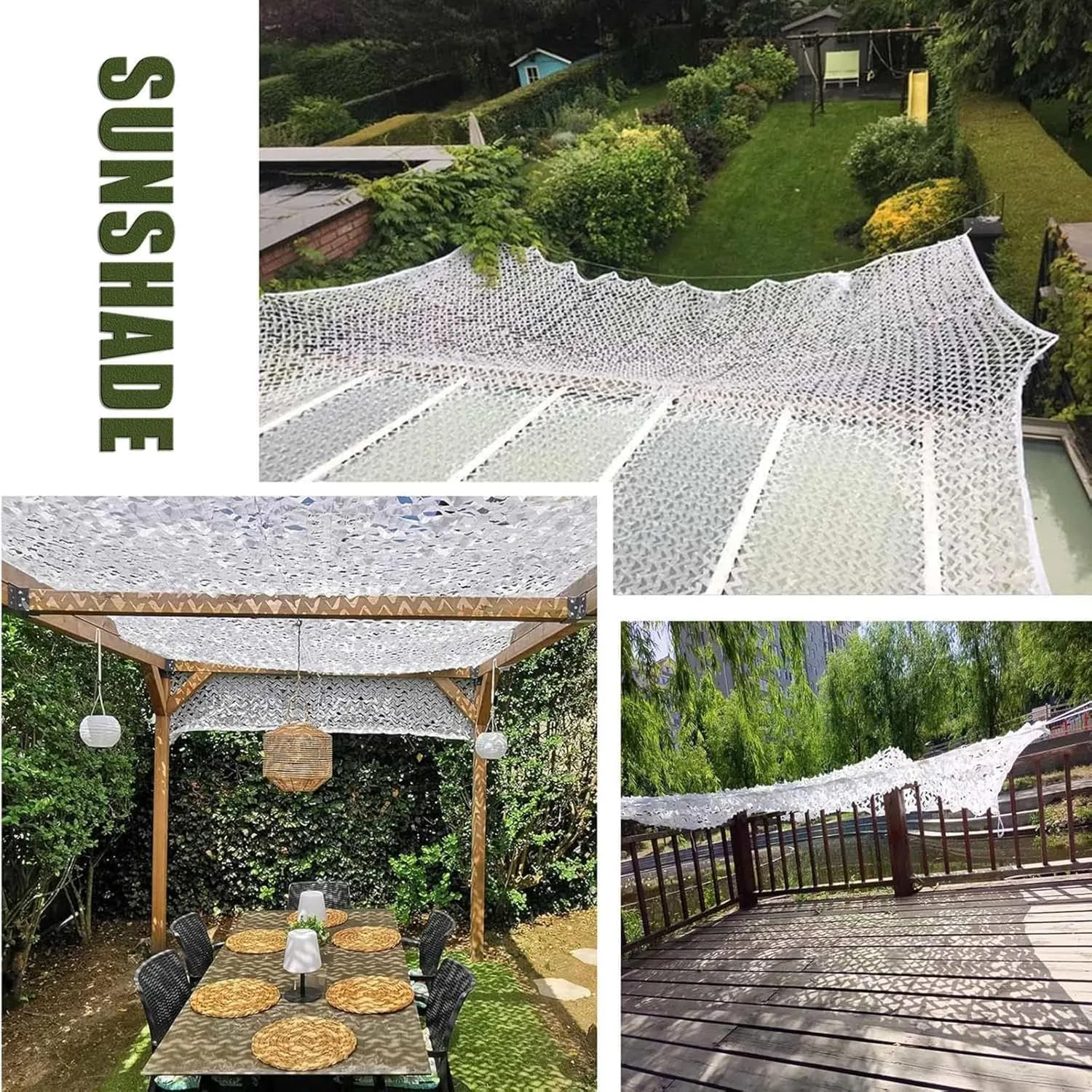 Beige Reinforce Camouflage Net,Decoration Camo Net for Party Decoration,Garden Sunscreen Nets,150D Oxford Fabric Customizable,Breathable/Anti-UV(2x7m(6.6x23ft))