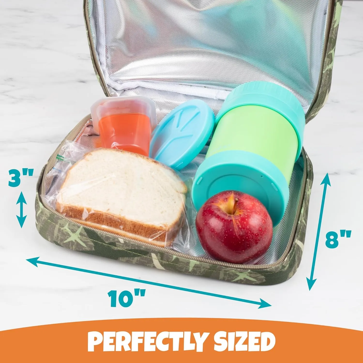 Bentology Lunch Box for Boys- Kids Insulated, Durable Lunchbox Tote Bag Fits Bento Boxes, Containers, Jars & Water Bottles- Reusable School Lunch Sleeve Keeps Food Hotter or Colder Longer- Airplane
