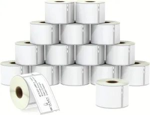 BETCKEY - Multipurpose Labels Replace for DYMO 30324/30258 (2-1/8" x 2-3/4"), Perforated, Compatible with DYMO Labelwriter 450, 4XL, NOT Fit 550 & 5XL [16 Rolls/6400 Labels]