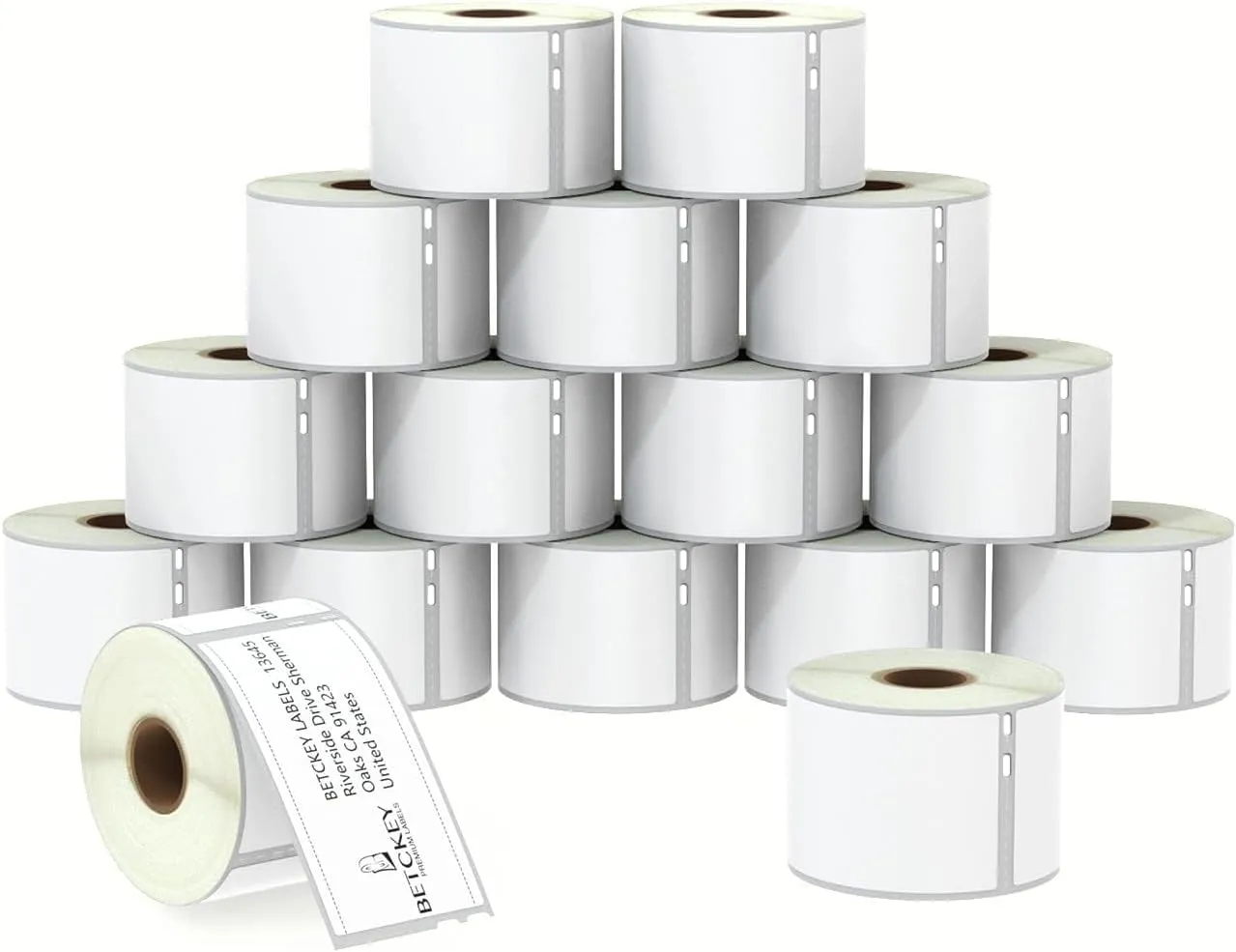 BETCKEY - Multipurpose Labels Replace for DYMO 30324/30258 (2-1/8" x 2-3/4"), Perforated, Compatible with DYMO Labelwriter 450, 4XL, NOT Fit 550 & 5XL [16 Rolls/6400 Labels]