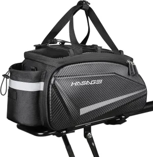 Bike Bag,Bicycle Bag,Bike Rack Bag,About 9L Big Capacity,Waterproof,Toolless Installation,Durable,With Portable Strap & Rain Cover Bike Trunk Storage Travel Bag Panniers