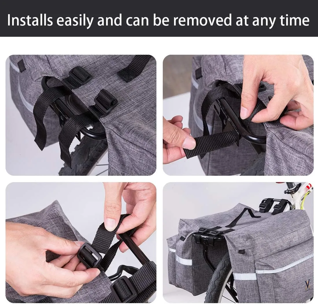 Bike Pannier Bag - 30L Bicycle Bag with Reflective Trim, Water-Resistant Bike Rear Seat Saddle Bags