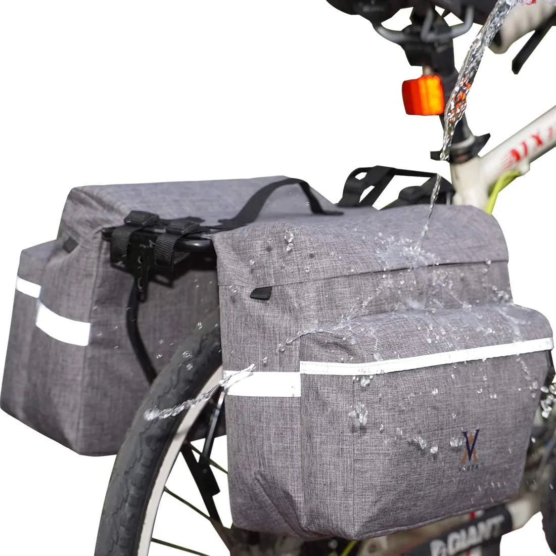 Bike Pannier Bag - 30L Bicycle Bag with Reflective Trim, Water-Resistant Bike Rear Seat Saddle Bags
