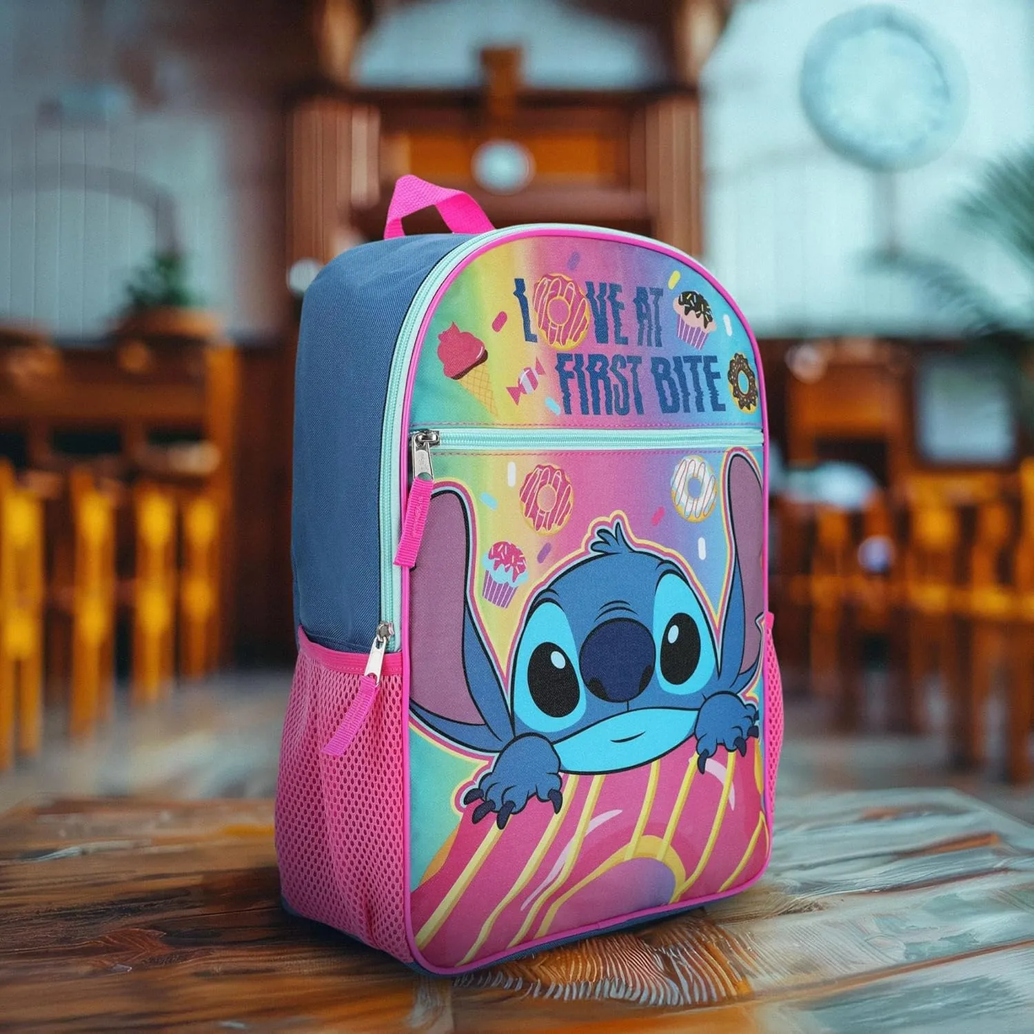 Bioworld Disney Stitch Love At First Bite 16 Inch Backpack