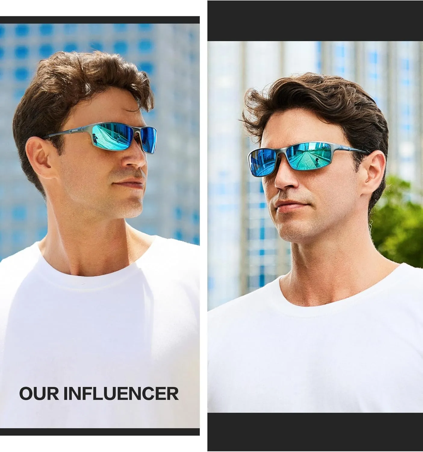 BIRCEN Polarized Mens Sunglasses: UV Protection Sports Shades for Men Women Sport Driving with Al-Mg Frame