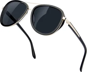 BIRCEN Polarized Sunglasses for Women UV - Protection Womens Retro Mirrored Shades with Acetate Frame BC2001