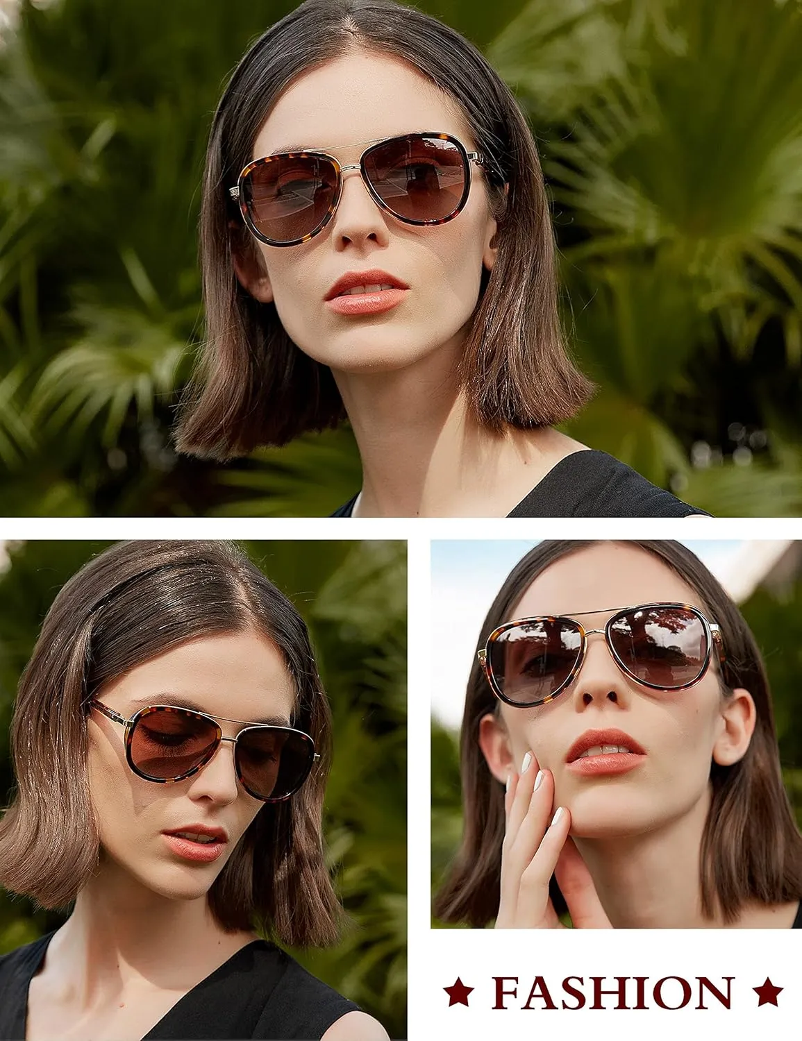 BIRCEN Polarized Sunglasses for Women UV - Protection Womens Retro Mirrored Shades with Acetate Frame BC2001