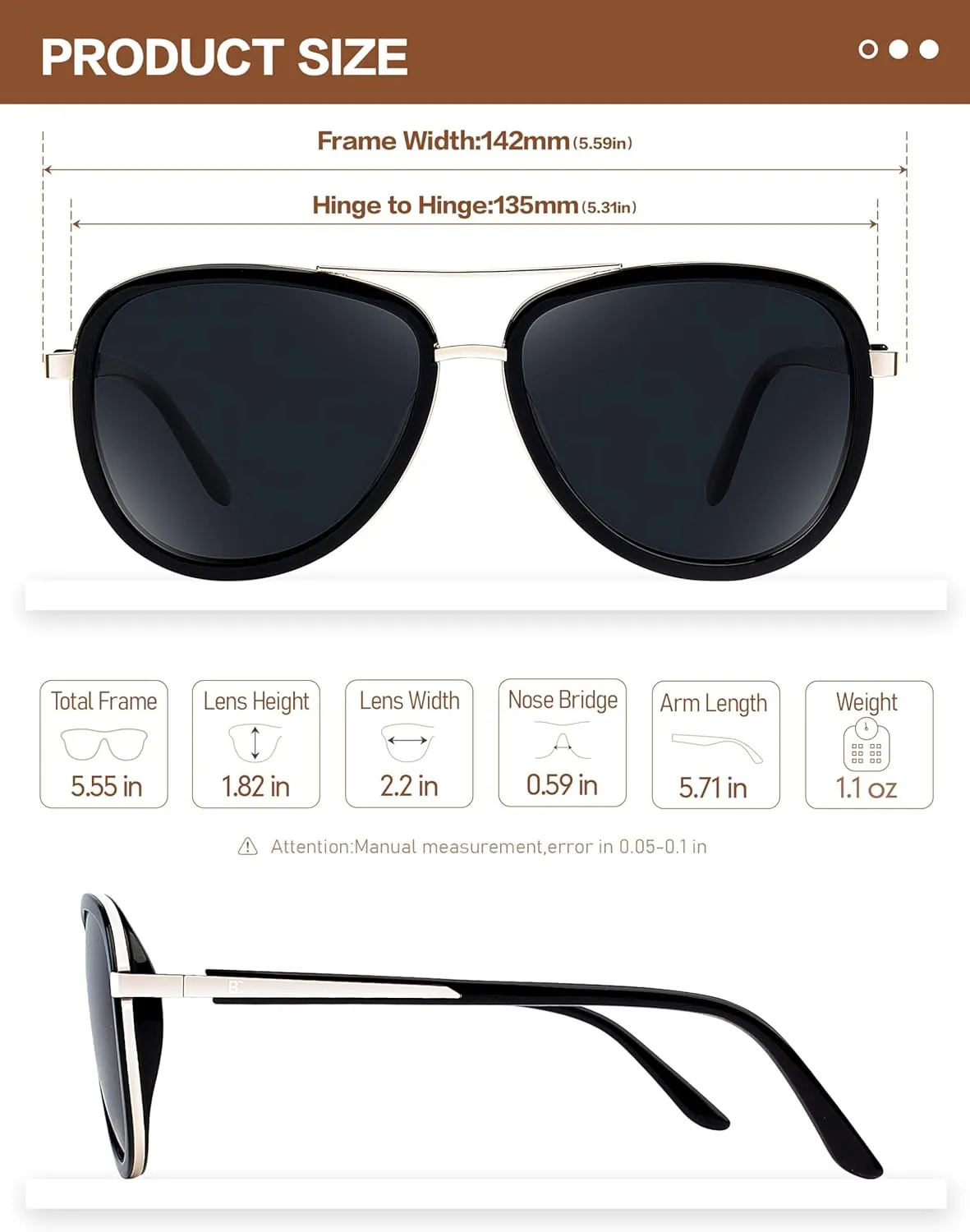 BIRCEN Polarized Sunglasses for Women UV - Protection Womens Retro Mirrored Shades with Acetate Frame BC2001