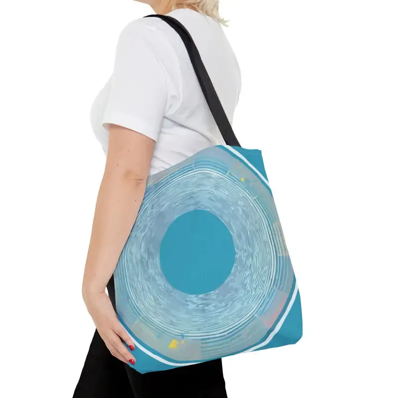Blue Circular Pattern Tote Bag for Funky Style