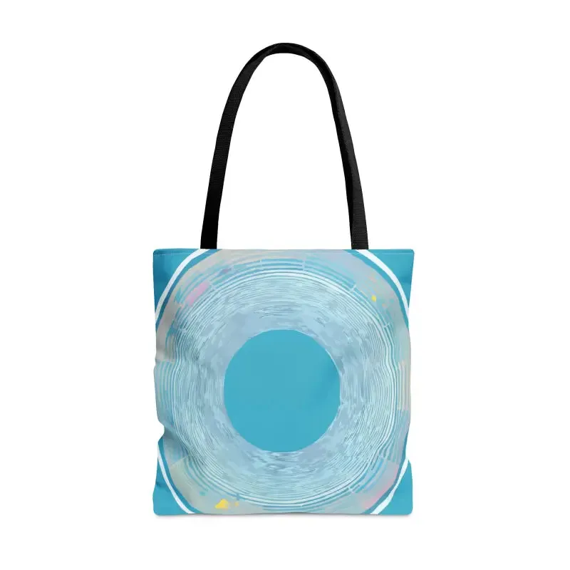Blue Circular Pattern Tote Bag for Funky Style