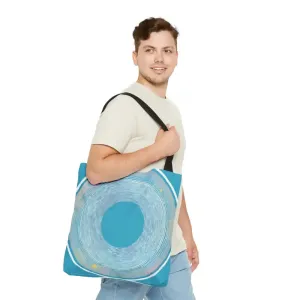 Blue Circular Pattern Tote Bag for Funky Style