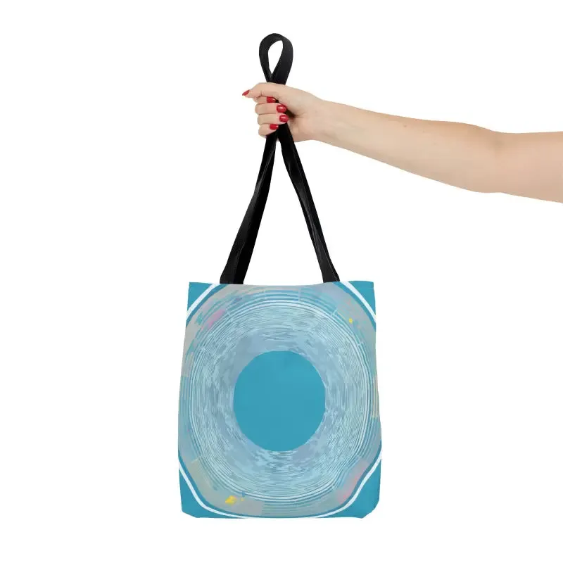 Blue Circular Pattern Tote Bag for Funky Style