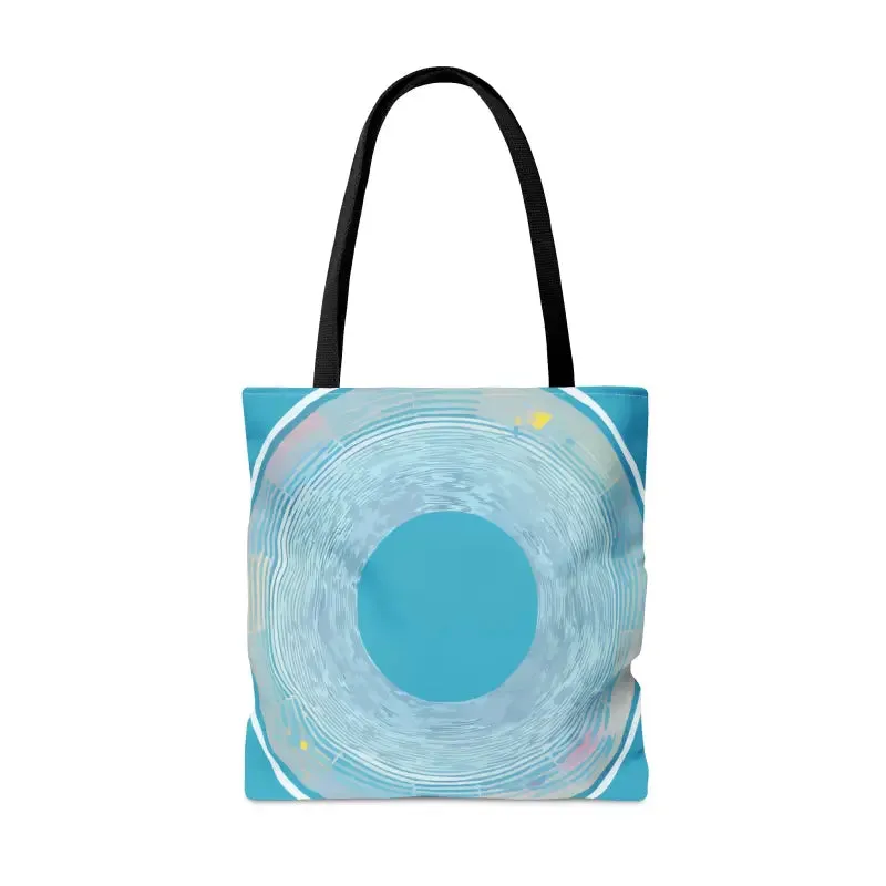 Blue Circular Pattern Tote Bag for Funky Style