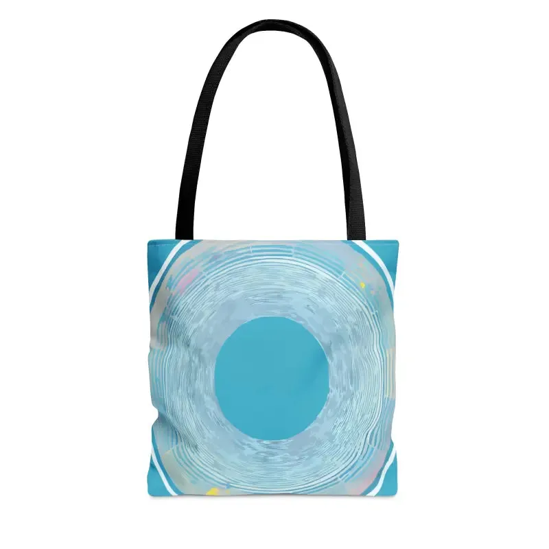 Blue Circular Pattern Tote Bag for Funky Style