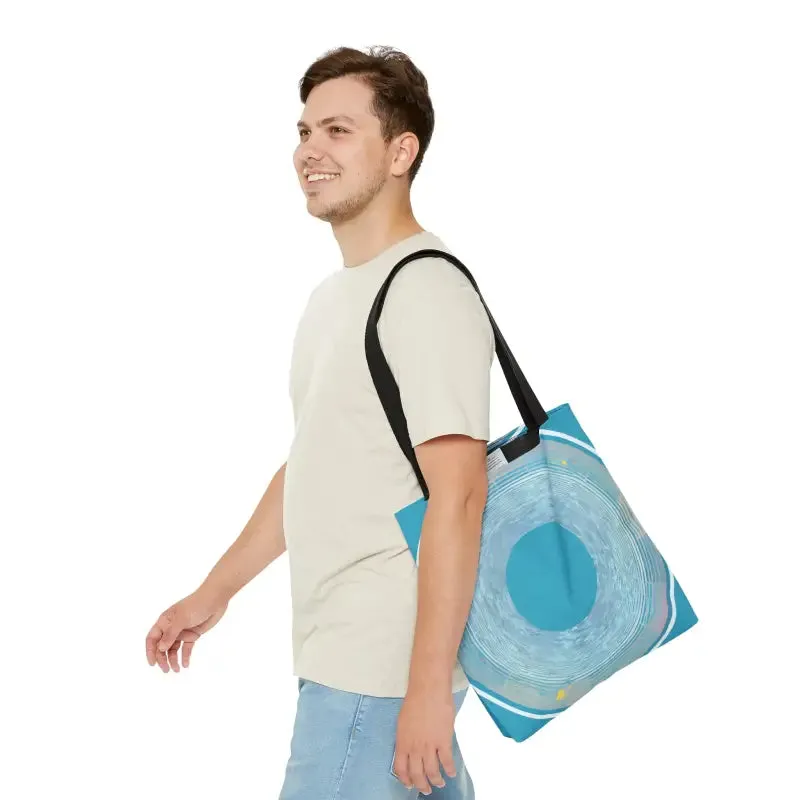 Blue Circular Pattern Tote Bag for Funky Style