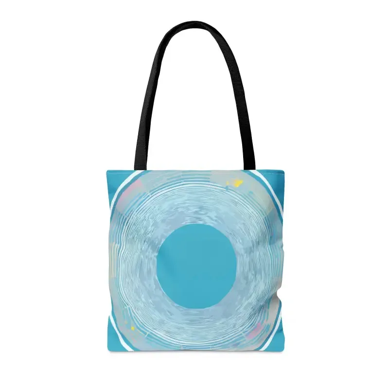 Blue Circular Pattern Tote Bag for Funky Style