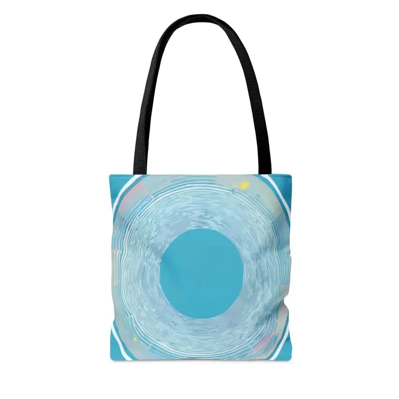Blue Circular Pattern Tote Bag for Funky Style